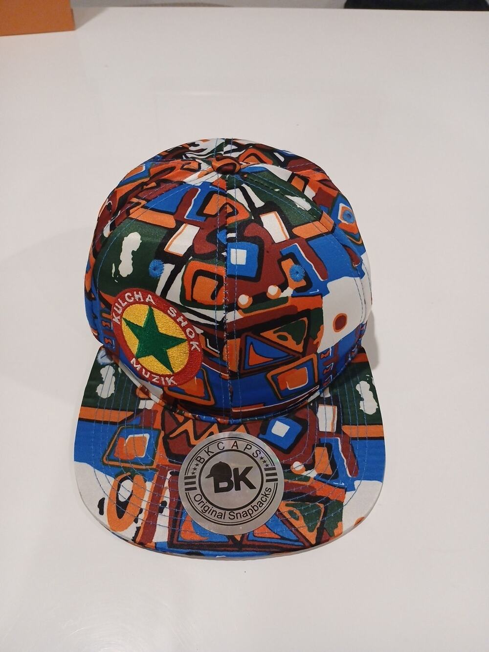 BK Caps KULCHA SHOK MUZIK Snapback Hat Reggae Rasta Multicolor Adjustable